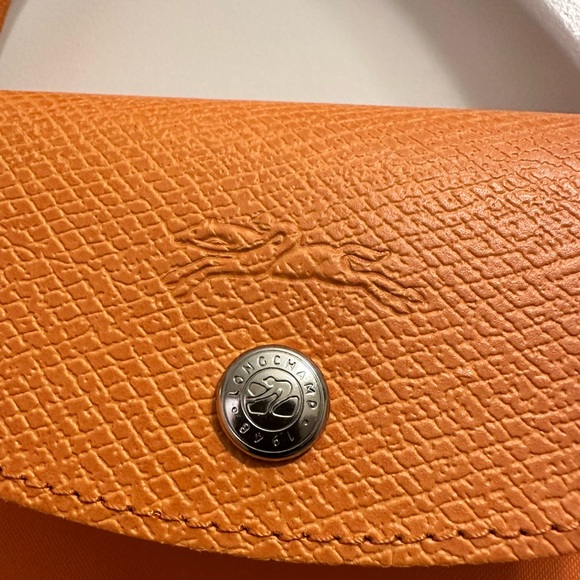 LONGCHAMPLe Pliage Green Canvas Shoulder Bag In Orange BNWT MEDIUM - Picture 4 of 9